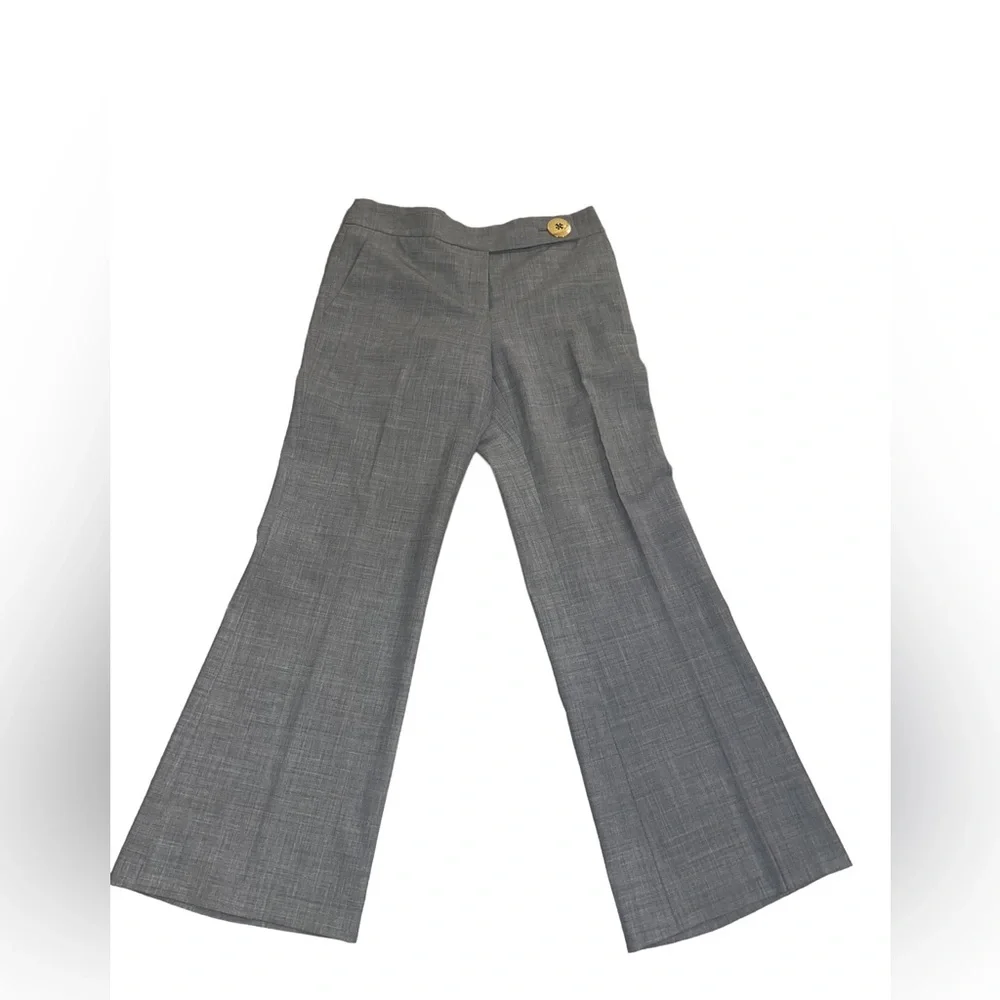 Tory Burch Gray Wool Wide Leg Dress Pants Size 8